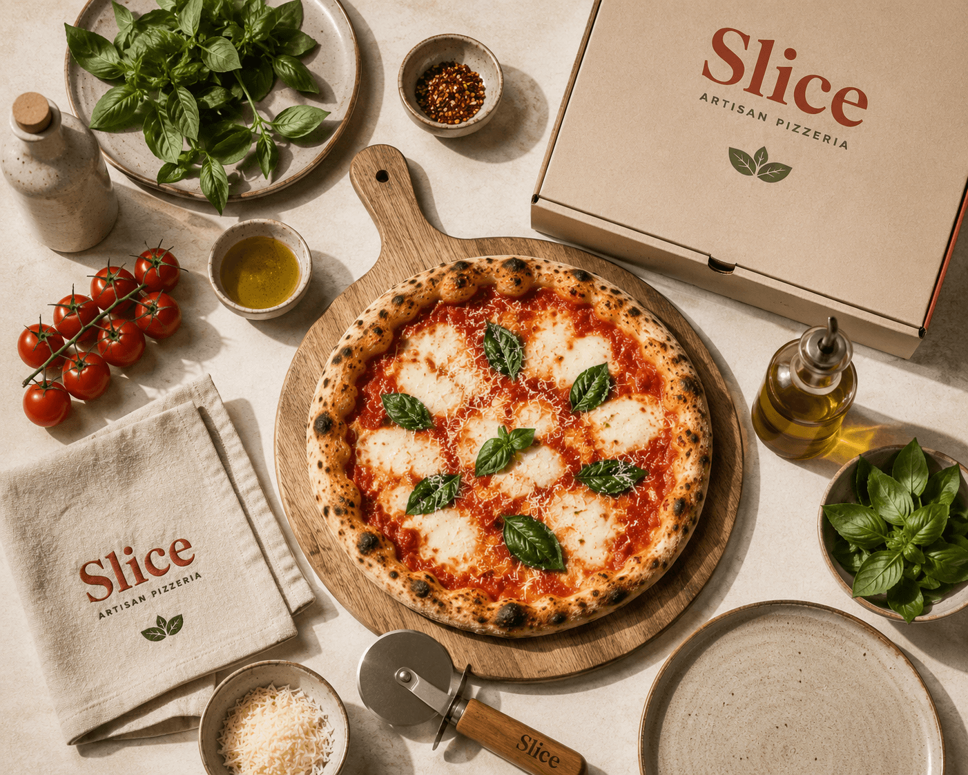 Spicy salami pizza with artisan toppings