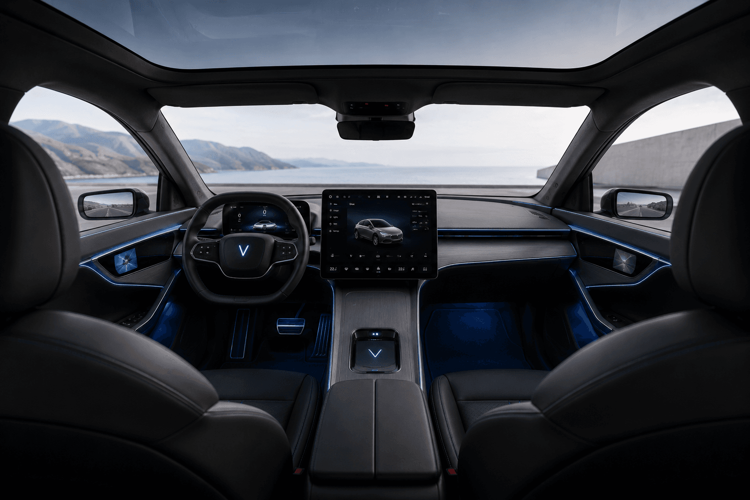 Driver at the wheel of a Velora