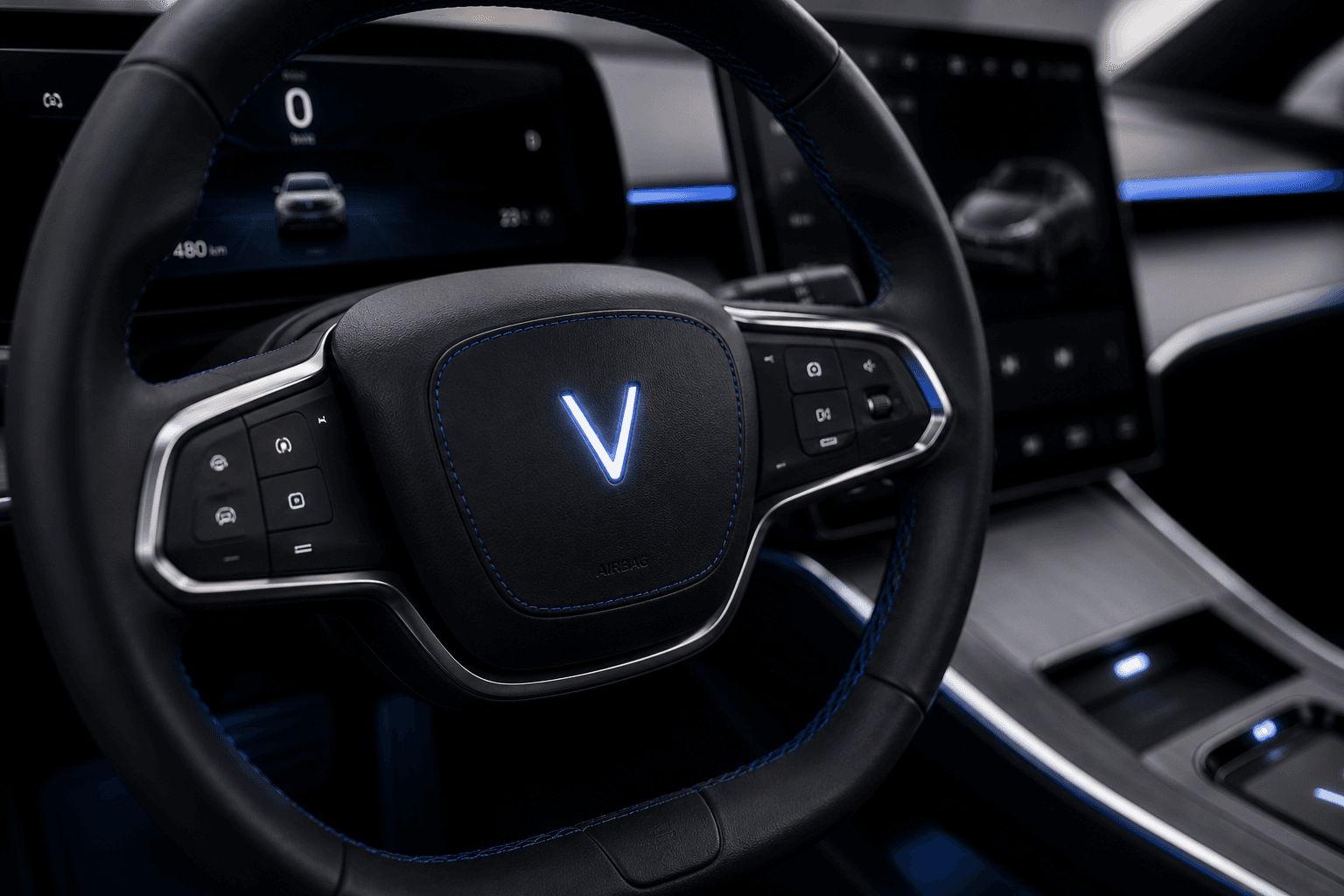 Close-up of the Velora cockpit